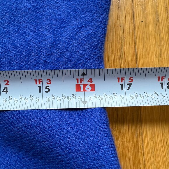 Anthropologie Size L Petite Blue Knit Long Sleeve Half Zip Sweater Mini Dress - Picture 14 of 16